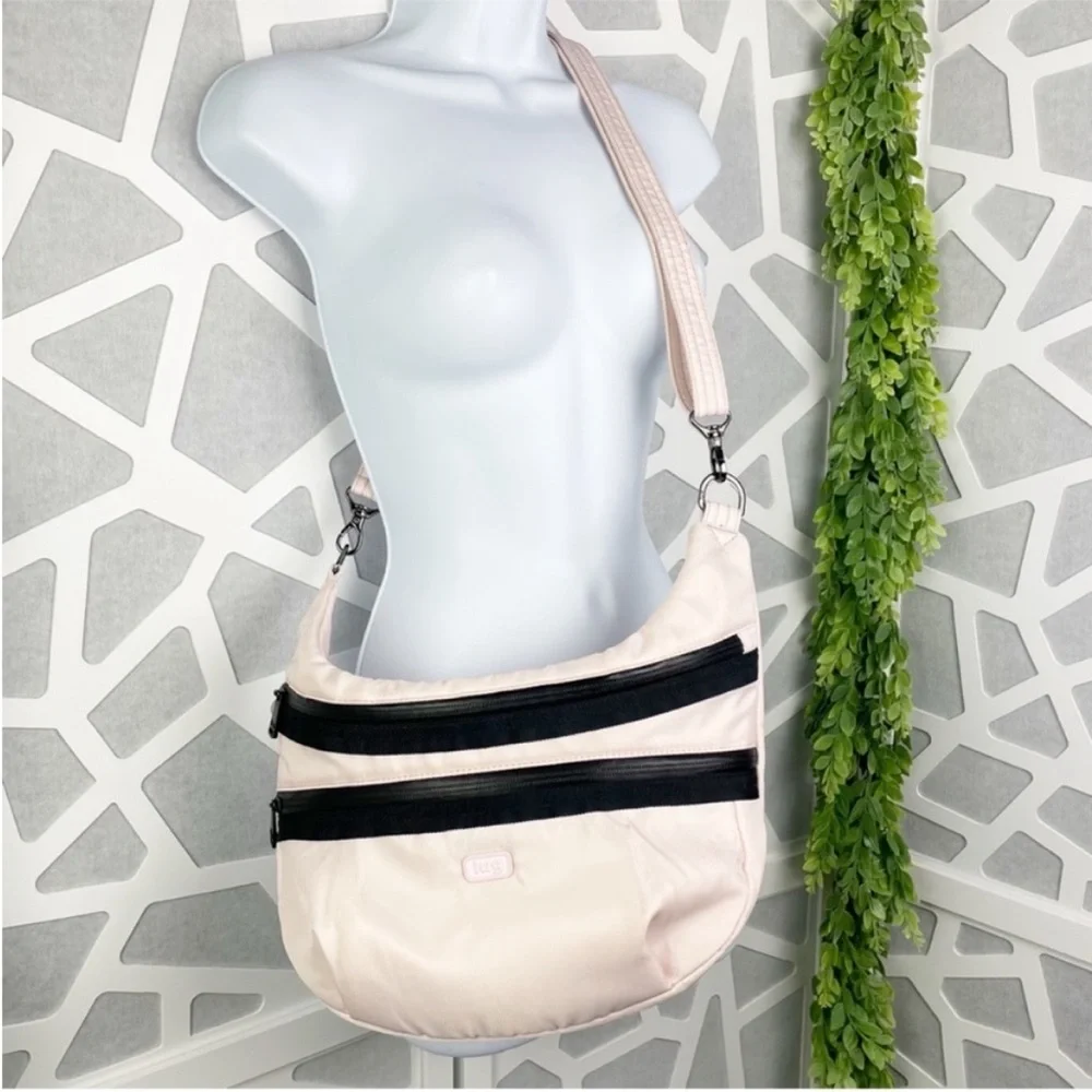 Lug Hippy Powder Pink RFID Crossbody Travel Organizer Purse Bag